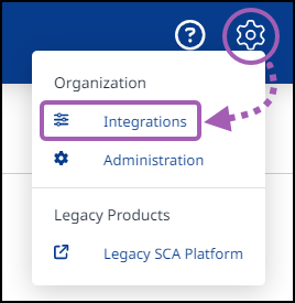Accessing Settings and Integrations in Mend account