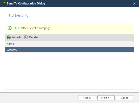 Redmine wizard category selection step showing available issue categories