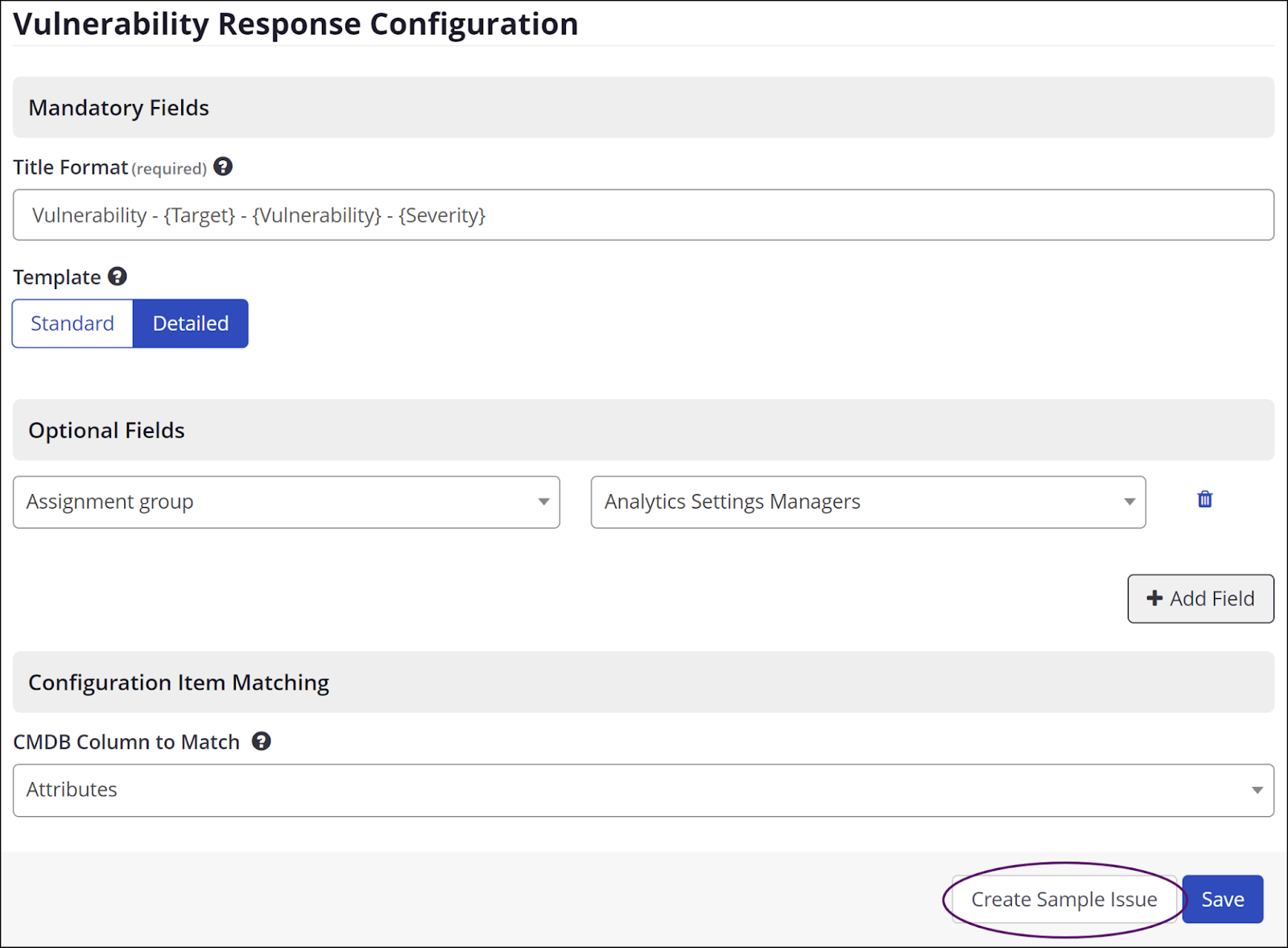 Creating a sample issue to test the ServiceNow integration