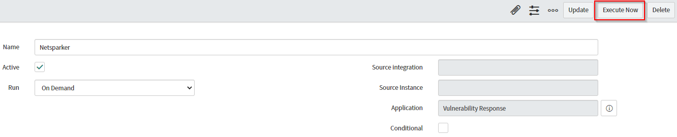 Executing the integration script in ServiceNow Vulnerability Response