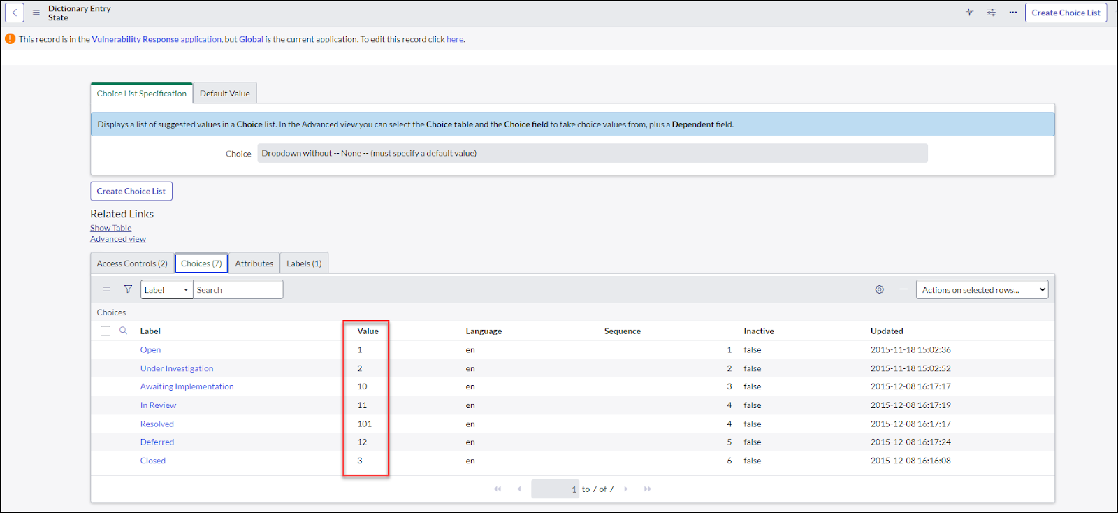 Mapping status values between ServiceNow and Invicti Enterprise