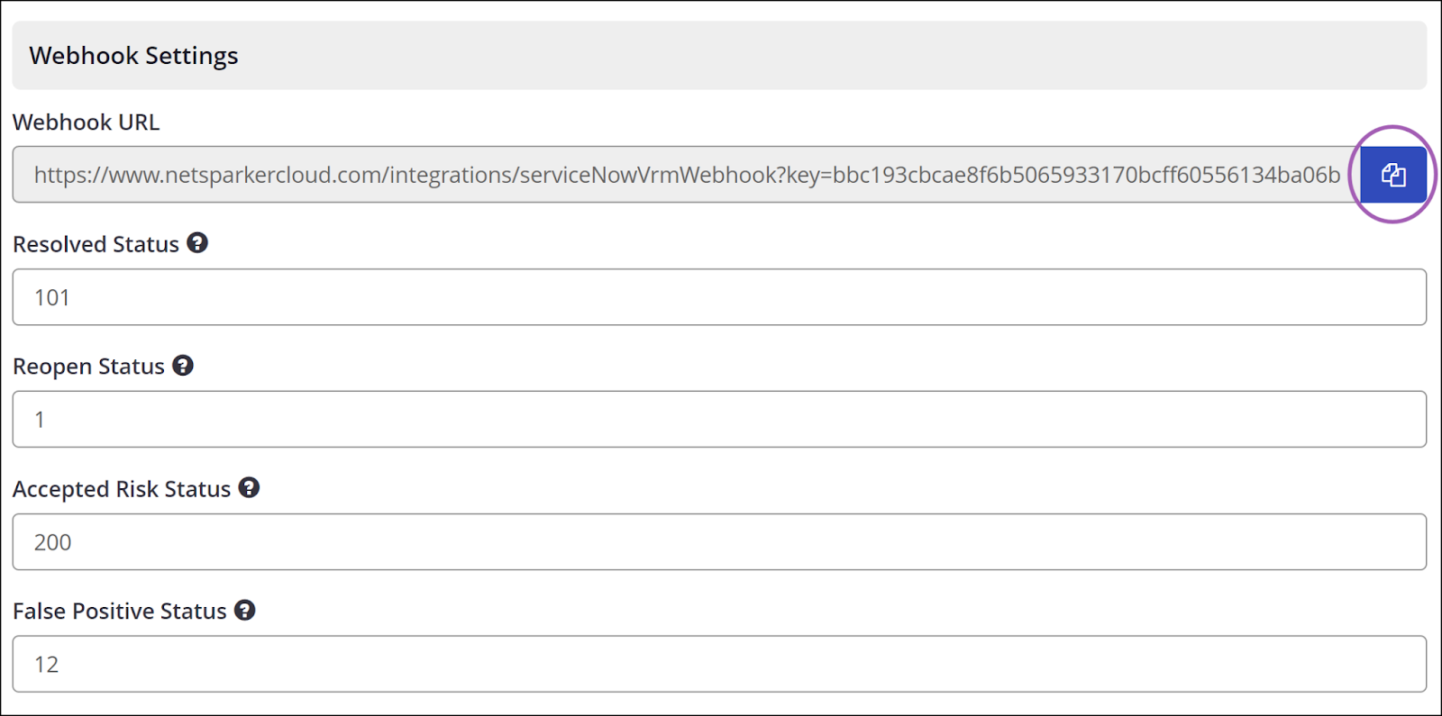 Copying webhook URL from Invicti Enterprise for bi-directional integration