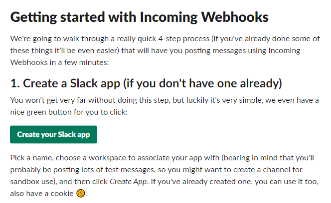 Creating Slack app from scratch