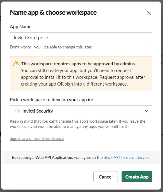 Creating Slack app from scratch
