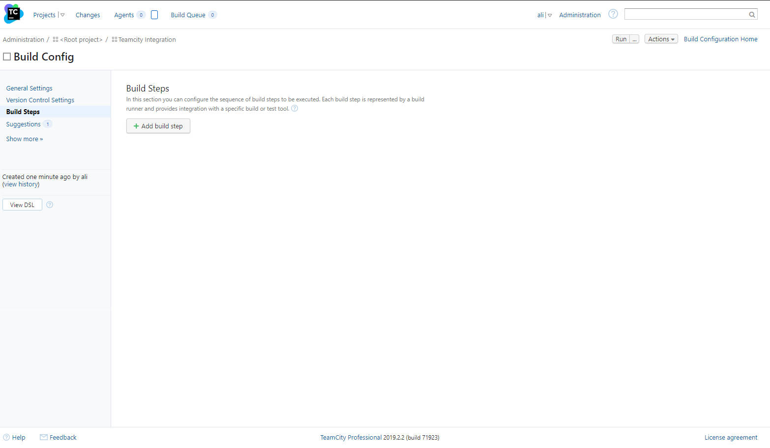 TeamCity build step configuration with Invicti Enterprise Scan