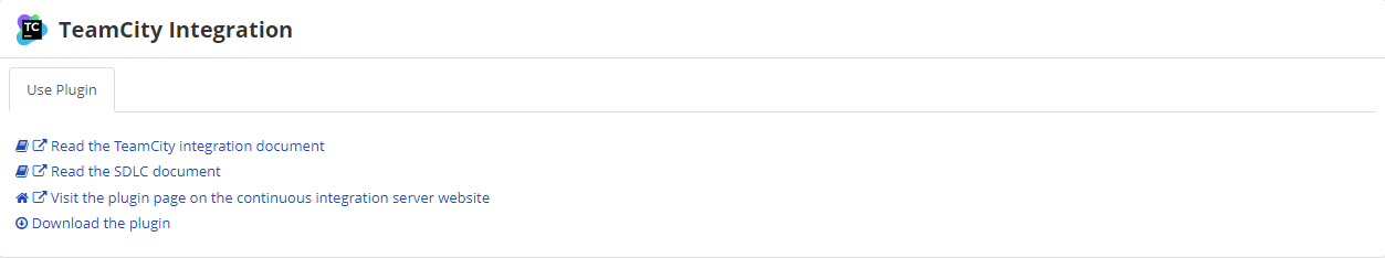 TeamCity plugin download interface