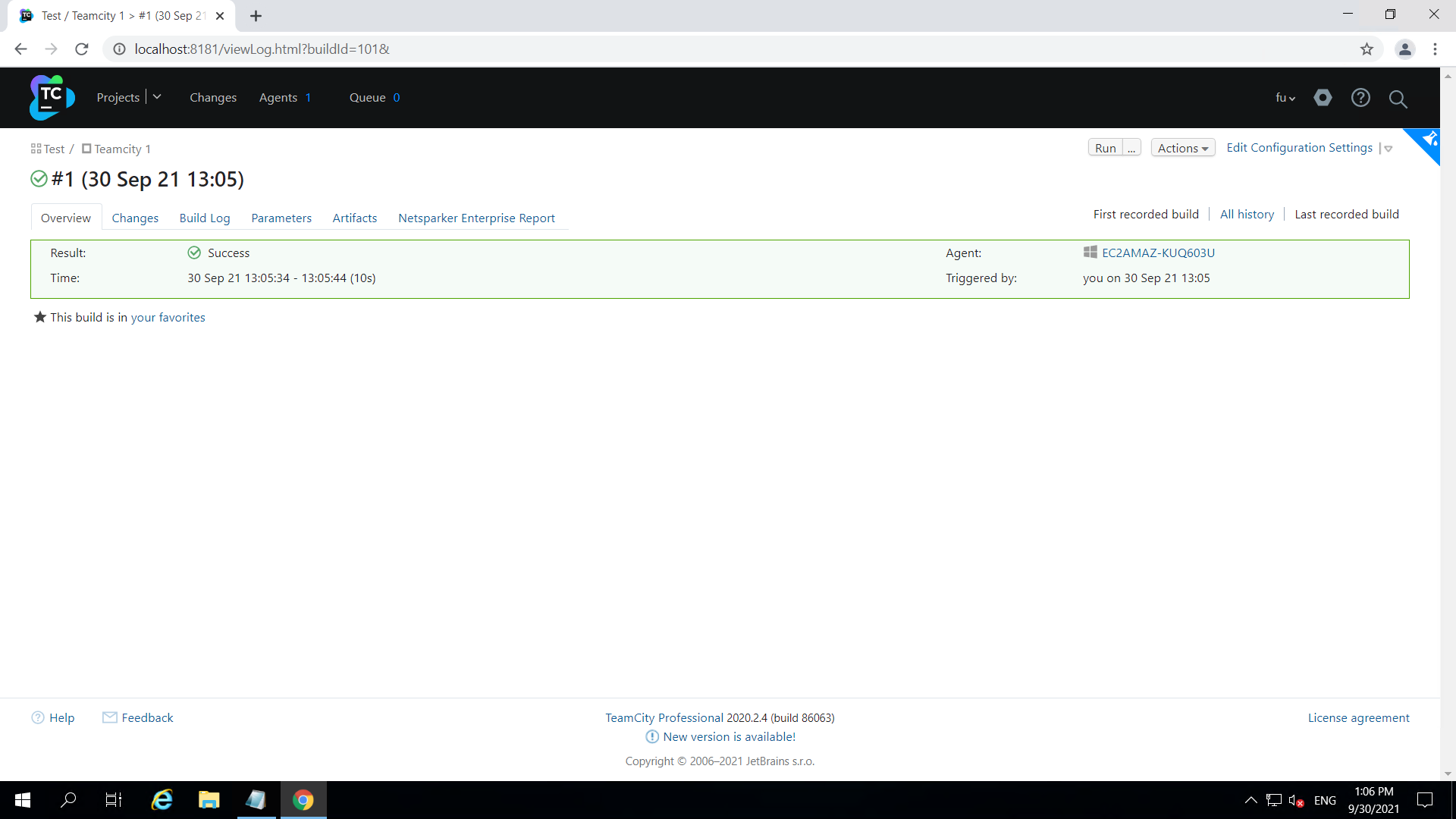Invicti scan results displayed in TeamCity