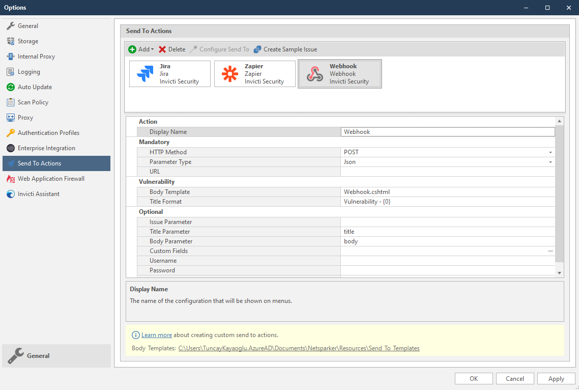 HTTP Headers configuration dialog showing custom header setup for webhook requests