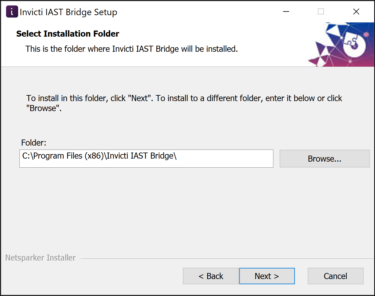 IAST Bridge installation folder selection