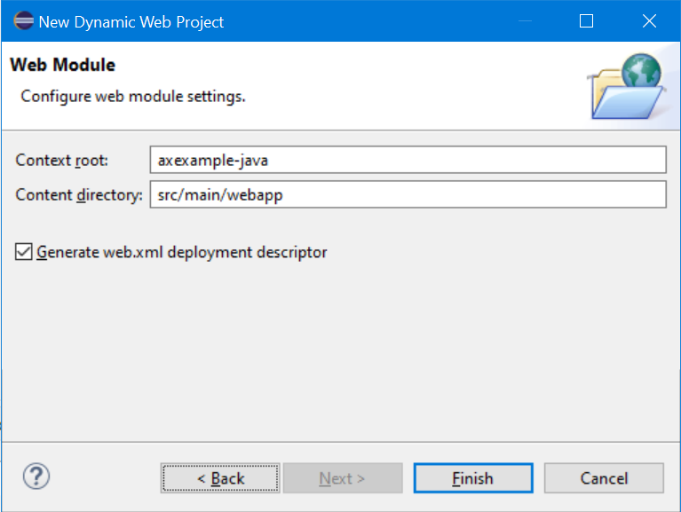 Generate web.xml in IDE.