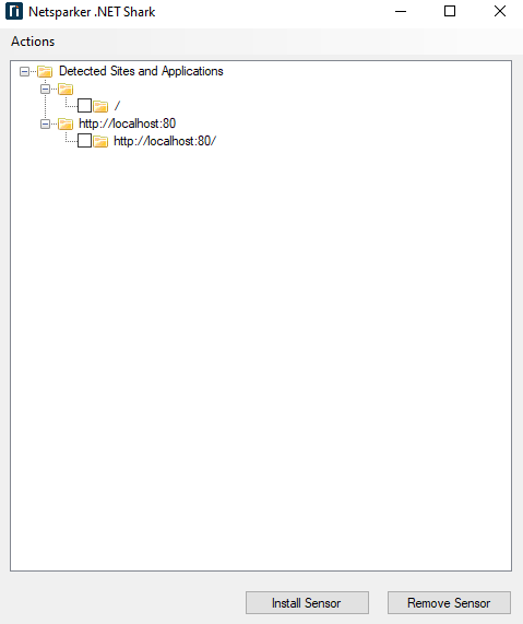 Injector retrieved a list of .NET applications.