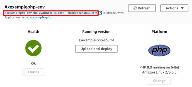 Environment dashboard.