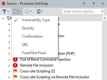 View by option in the dashboard in Invicti Standard.