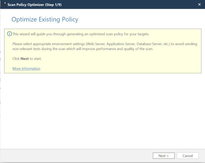 Invicti Standard interface showing magic wand button to access Scan Policy Optimizer