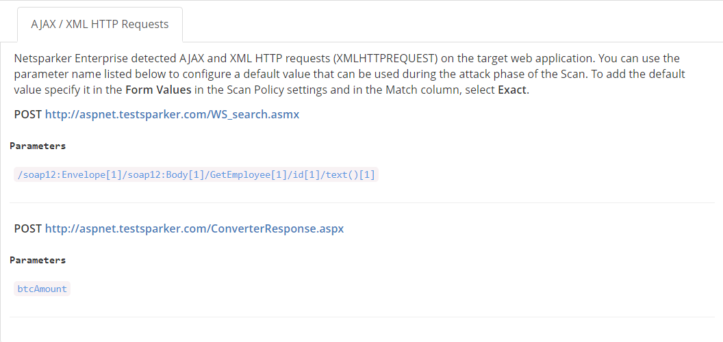 Recent scans and report selection