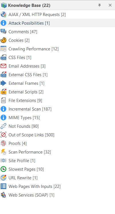 Attack Possibilities node in Invicti Standard