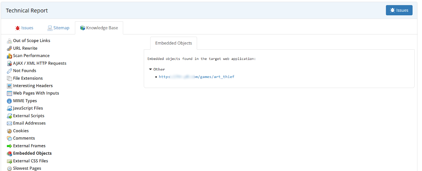 Embedded Objects node in Invicti Enterprise