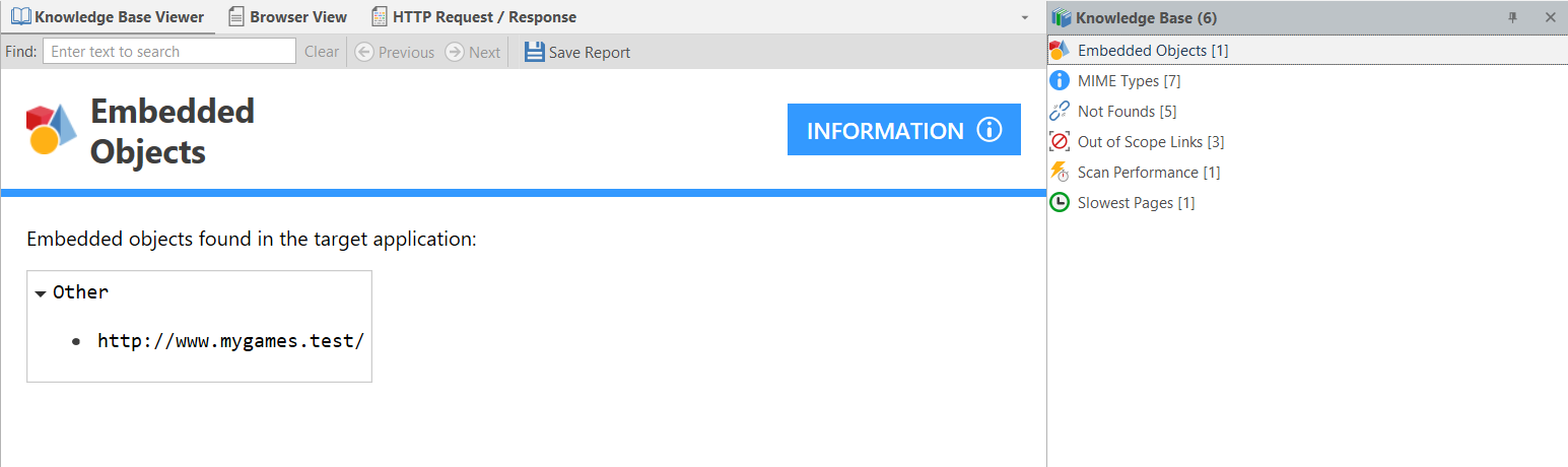 Embedded Objects listed in Knowledge Base Viewer