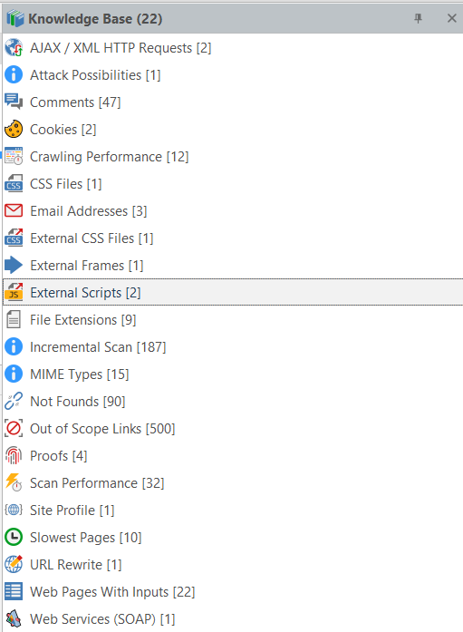 External Scripts node in Invicti Standard