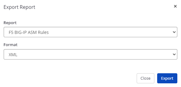 F5 BIG-IP ASM WAF Export in Enterprise
