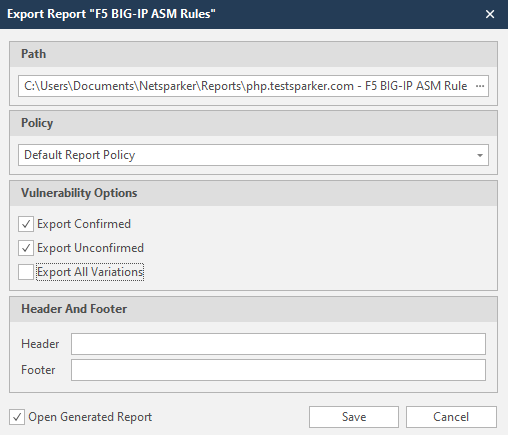 F5 BIG-IP ASM WAF Export in Enterprise