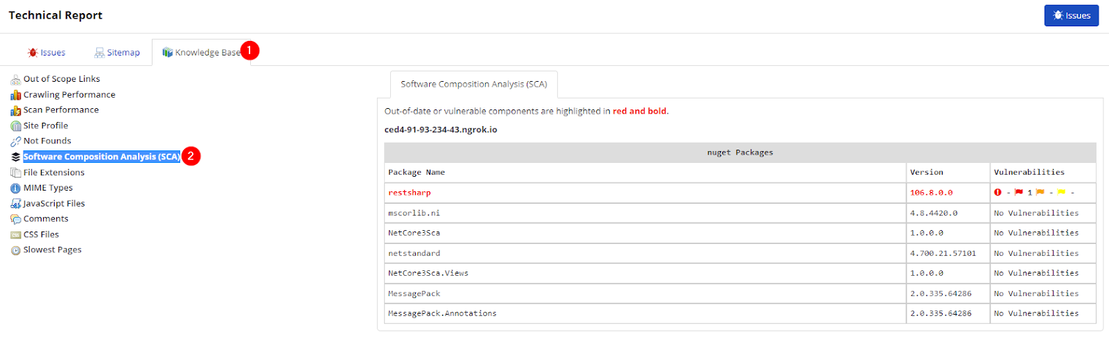 Software Composition Analysis (SCA) node in Invicti Enterprise