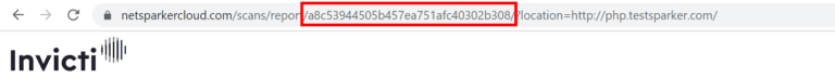 URL showing scan ID location.