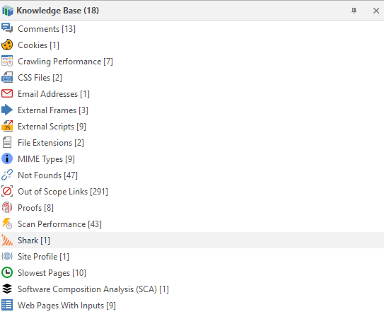 Knowledge Base with Shark node in Invicti Standard