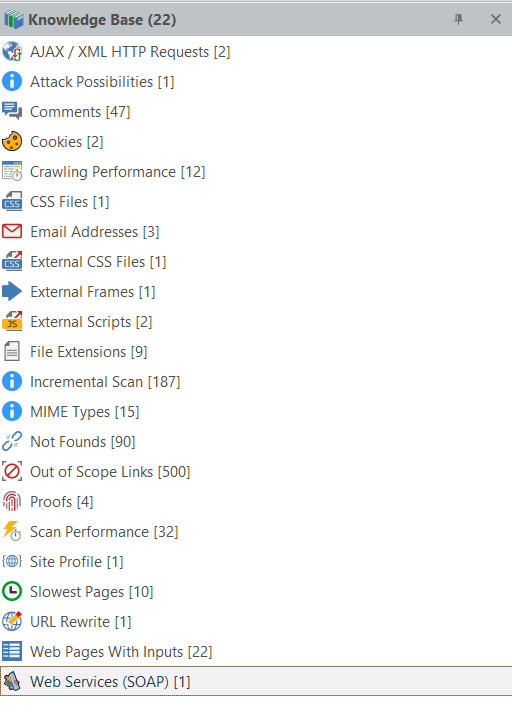 Knowledge Base tab with Web Services (SOAP) node