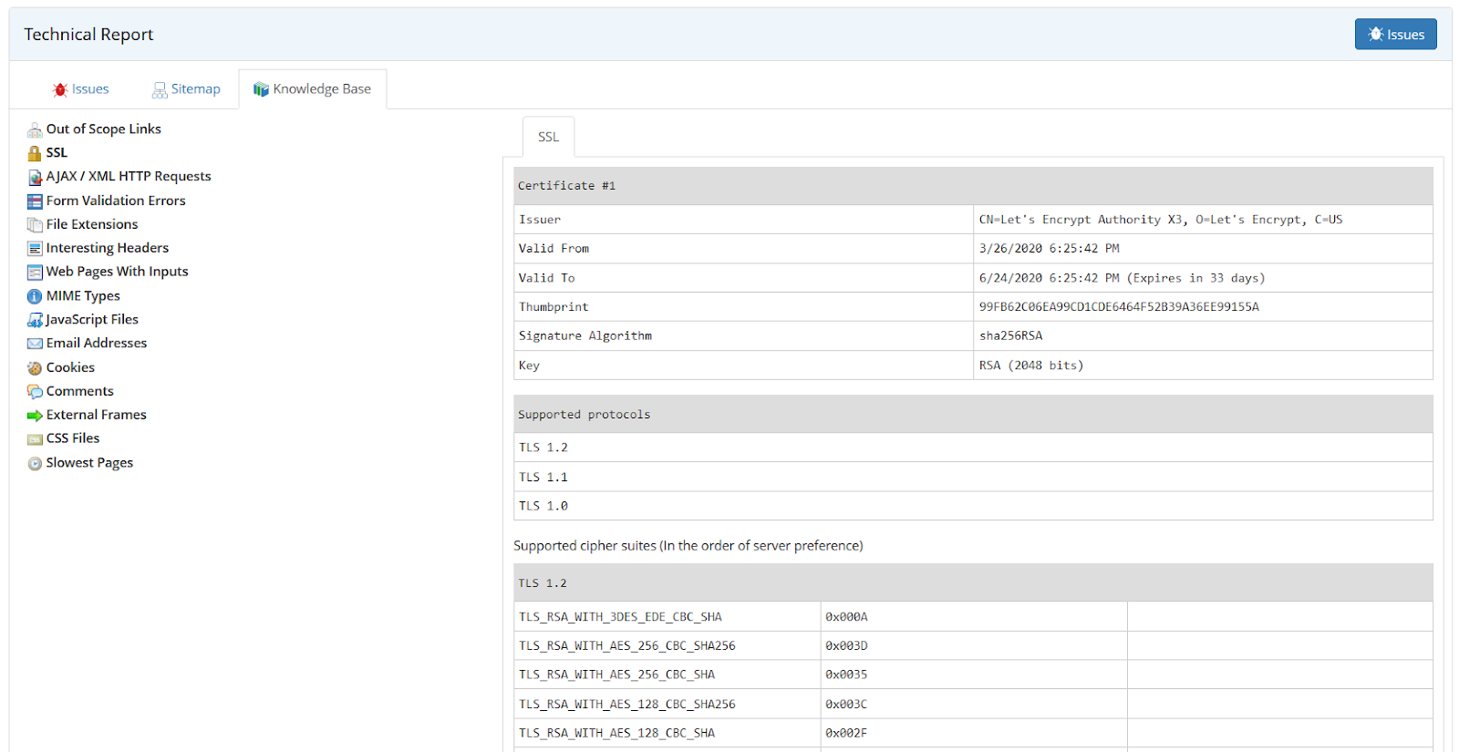SSL node in Invicti Enterprise
