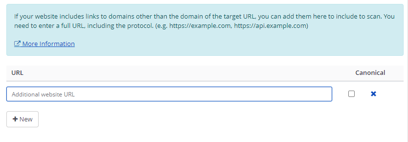 Adding URL in Additional Websites