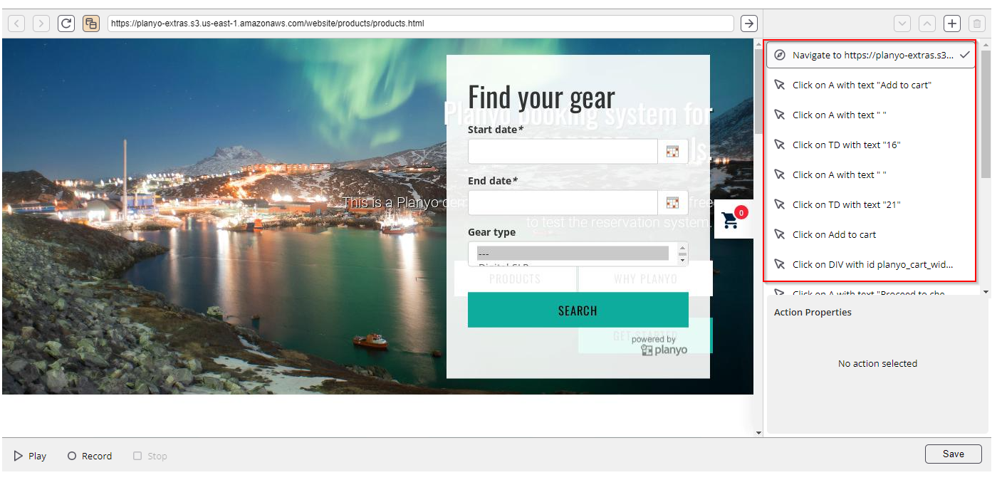 Editing steps in Business Logic Recorder.