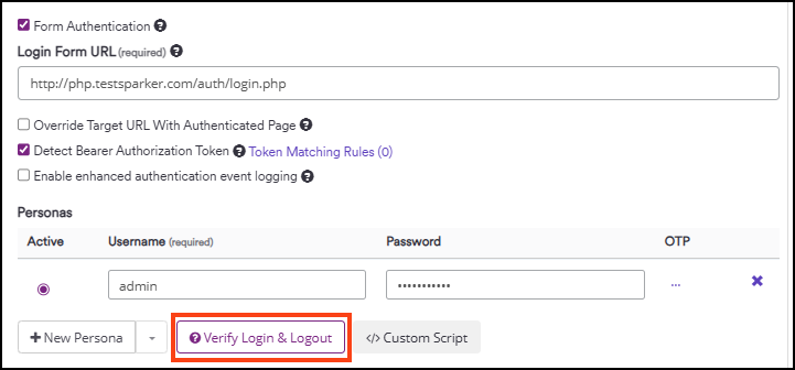 Verify login & logout button