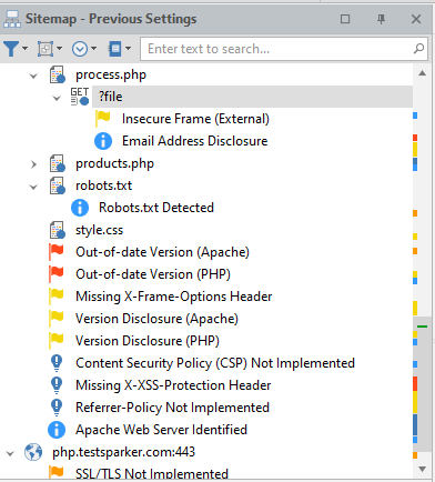 Highlight parameter to exclude in Sitemap
