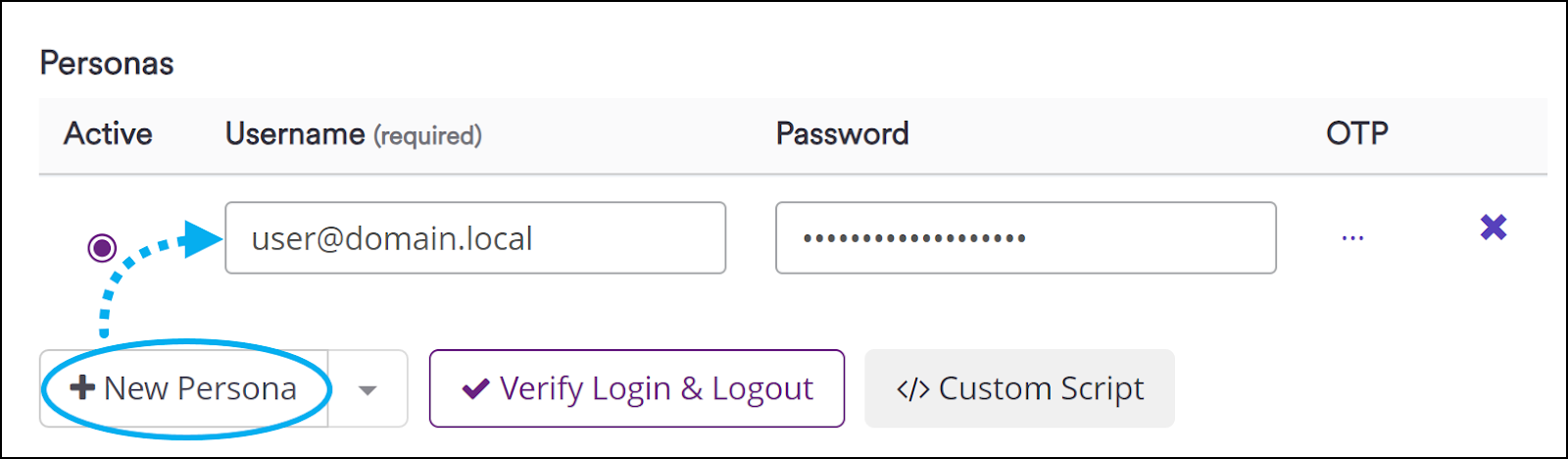Form Authentication personas configuration