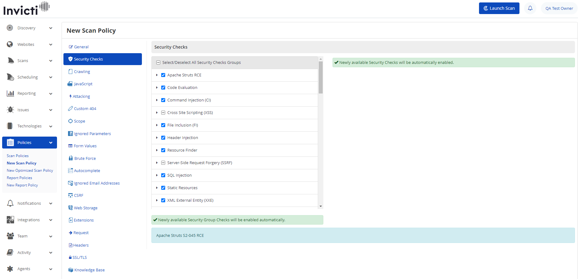 GraphQL Library Detection in Invicti Enterprise Security Checks.