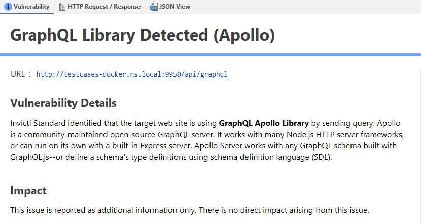 Deselect GraphQL Library Detection in Invicti Standard.