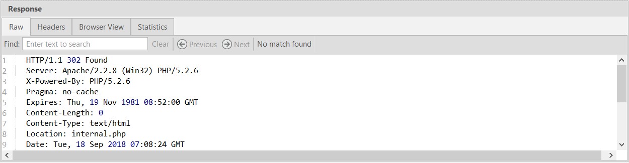HTTP response in RAW format