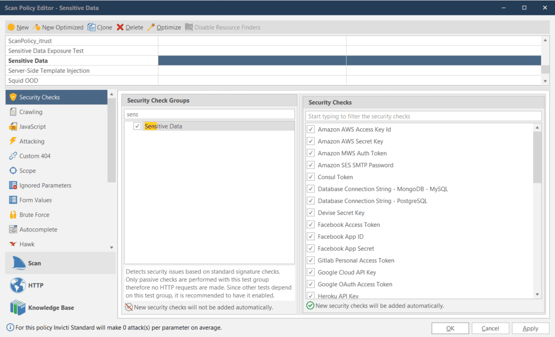 Security Checks in Invicti Enterprise.