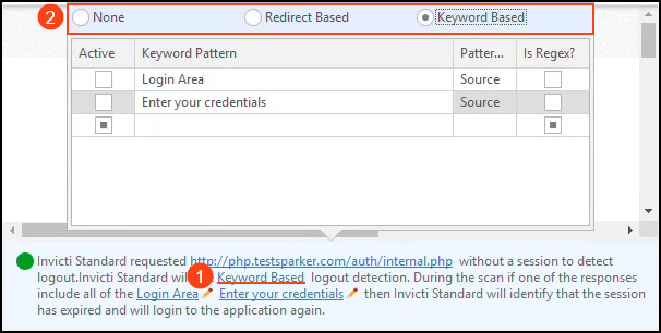 Enable Keyword Based checkbox and enter keywords.