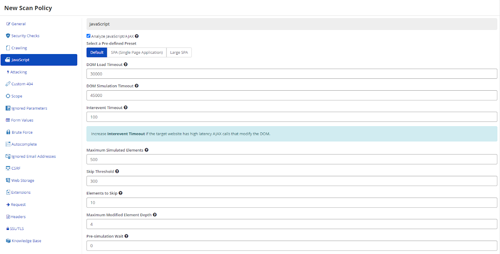 JavaScript tab with CSS selector exclusion.
