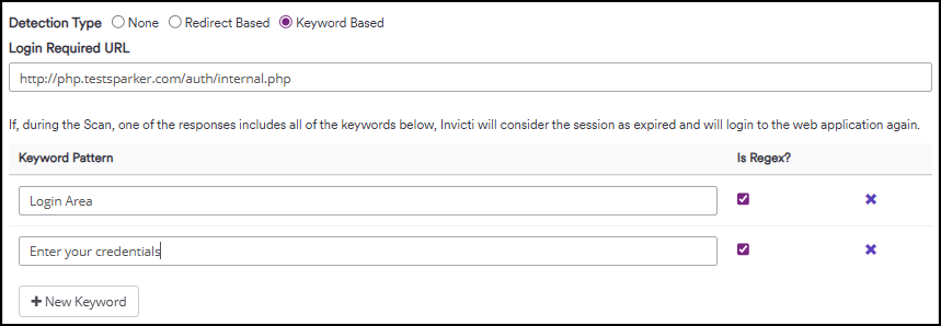 Keyword-based logout detection.