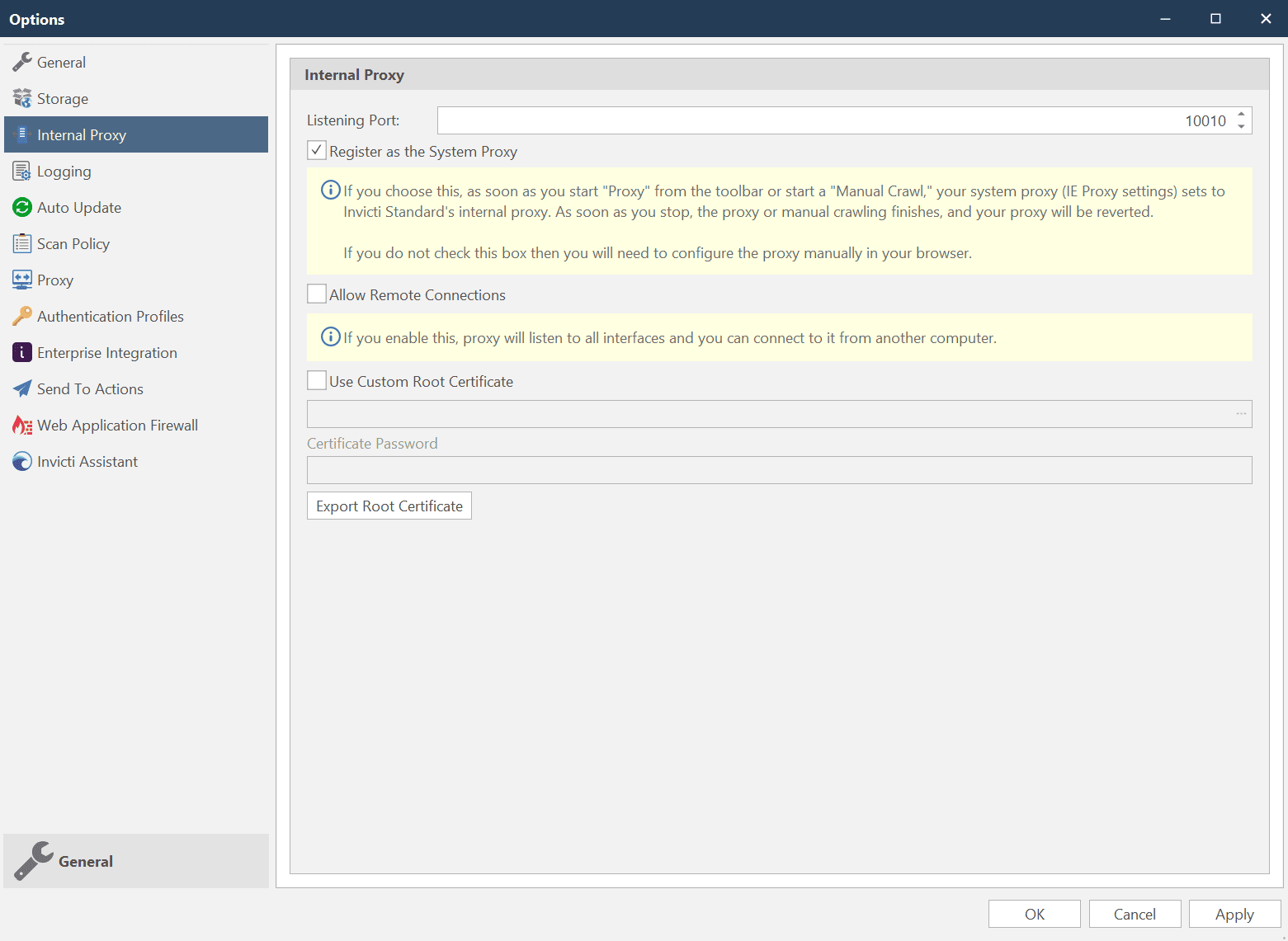 Use Custom Proxy option