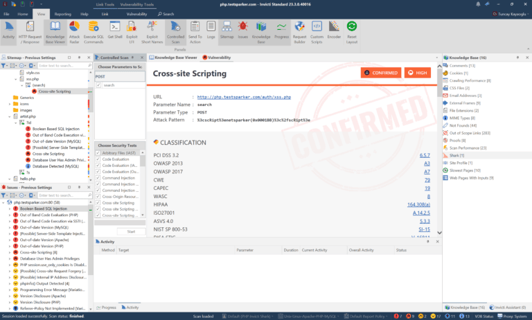 Controlled Scan panel.