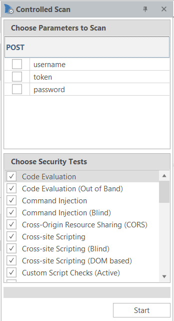 Controlled Scan panel.