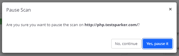 Pause Scan dialog.
