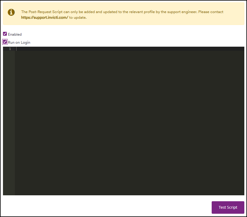 Test Post-Request Script in Invicti Standard