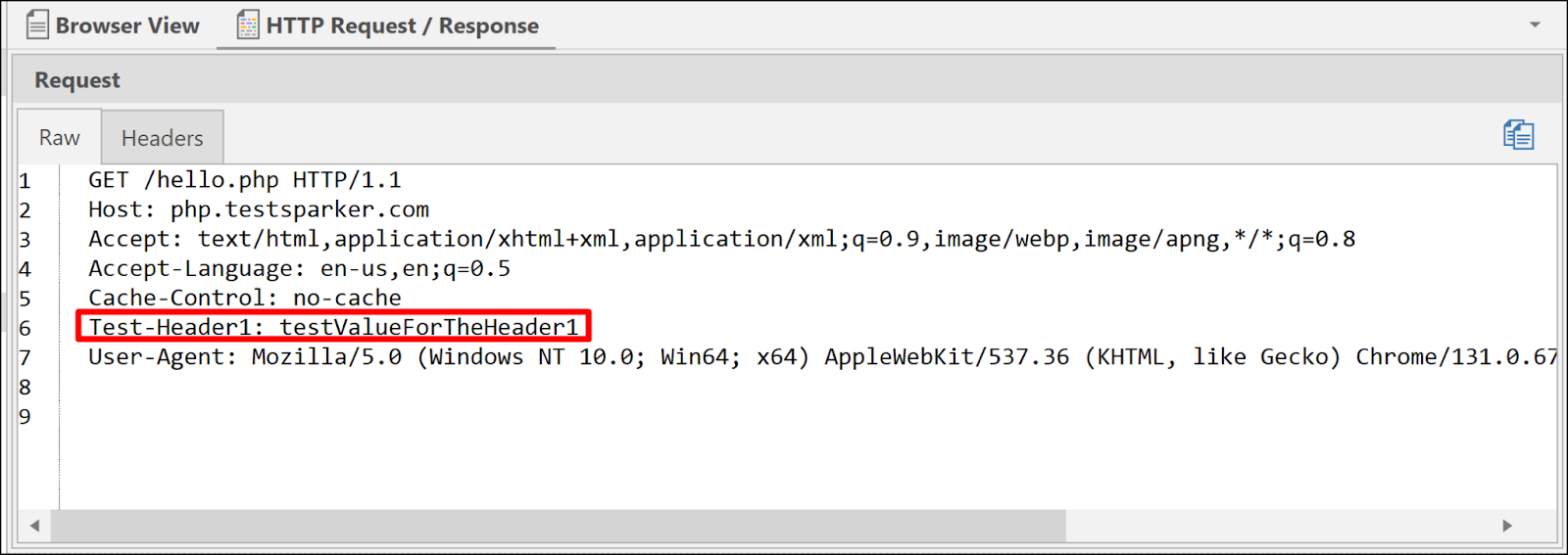 Verifying header in HTTP Request/Response