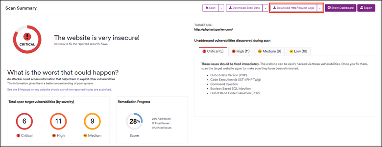 Download HTTP Request Logs