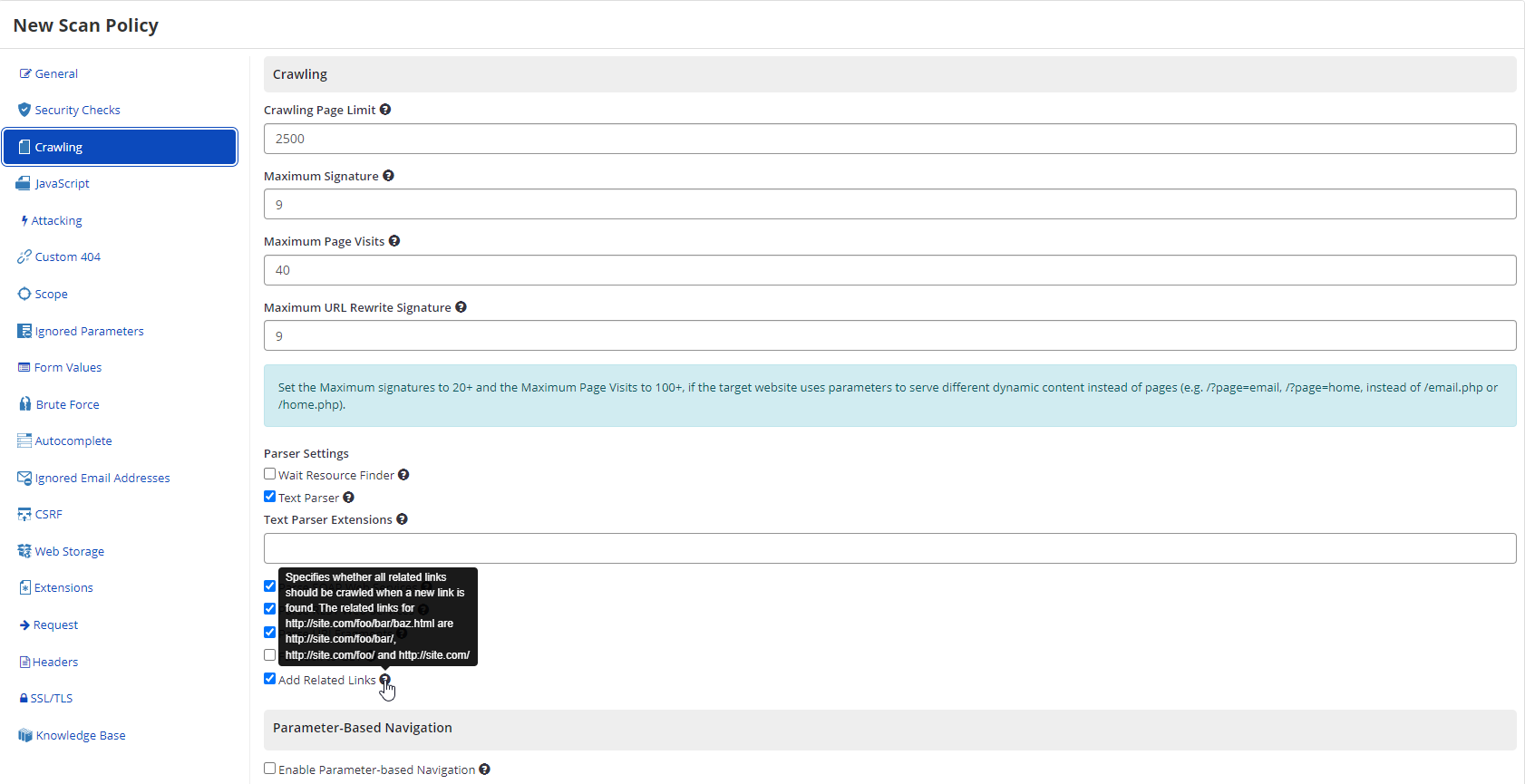 Related Links Example
